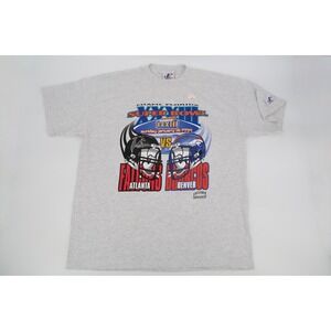 Vintage Logo Athletic Denver Broncos 1999 Super Bowl 33 Gray T-shirt Size XL